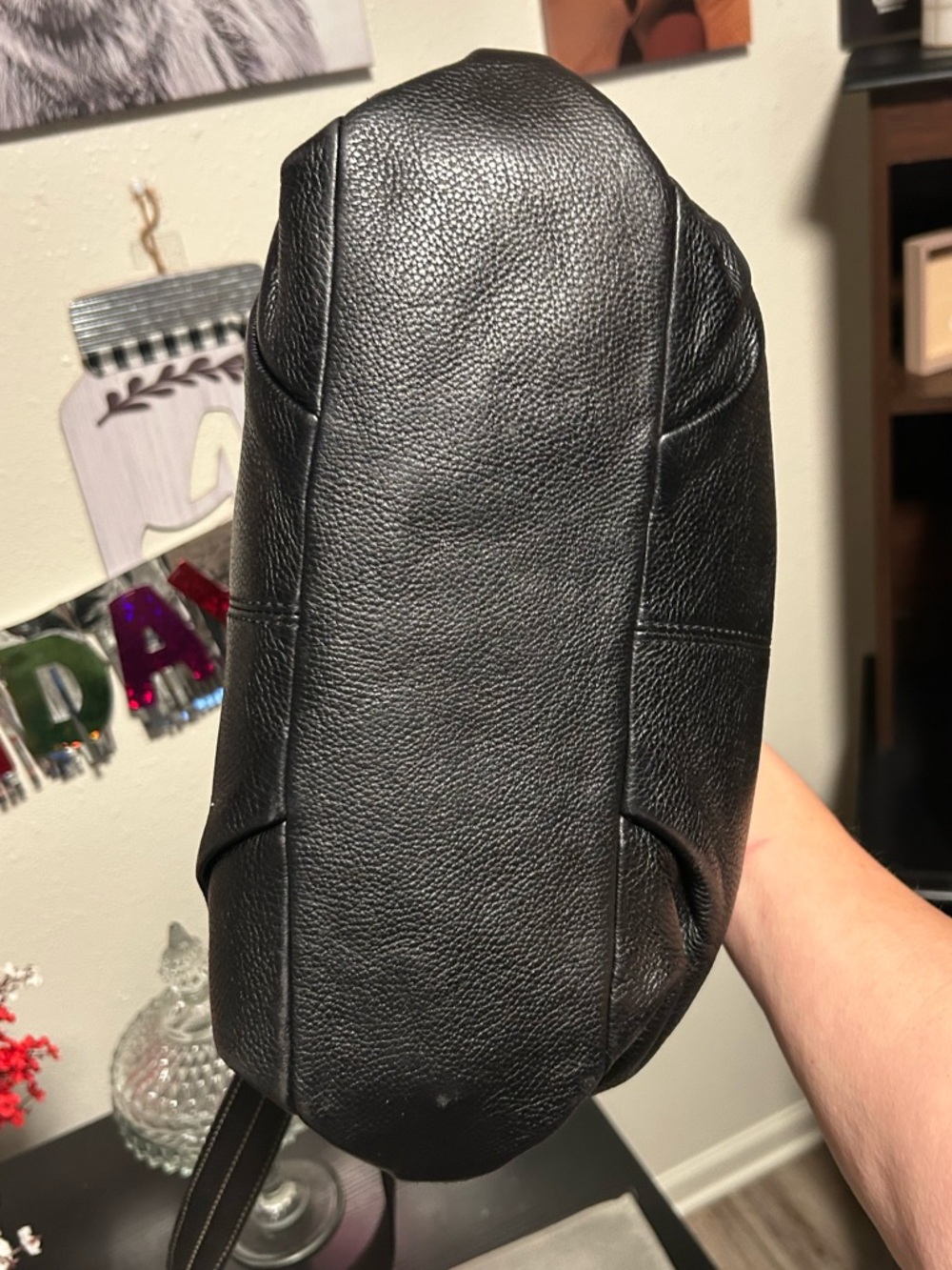 Coach❤️Y2K Black Leather Hobo Converter Shoulder/Crossbody Bag with Pink Scarf - Picture 7 of 16